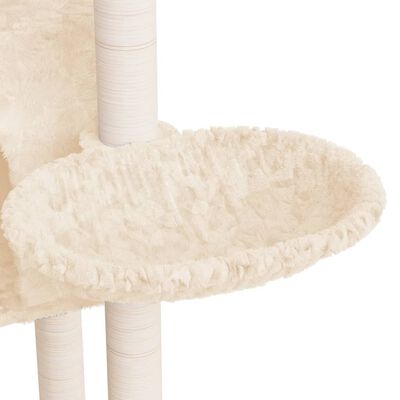 vidaXL Drapak dla kota, z sizalowymi słupkami, kremowy, 108,5 cm