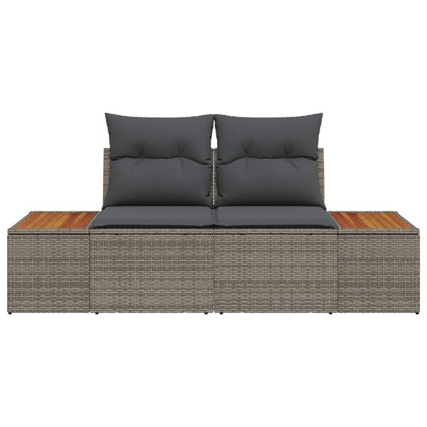 vidaXL Sofa Ogrodowa Szary 184 x 62 x 85cm polirattan