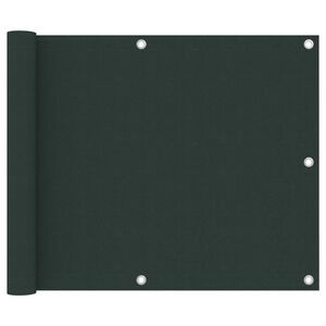 vidaXL Parawan balkonowy, ciemnozielony, 75x300 cm, tkanina Oxford