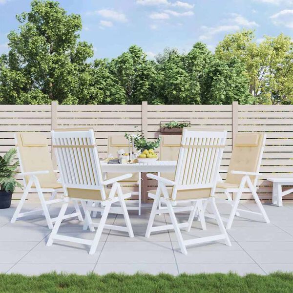 vidaXL Poduszki na krzesła z wysokim oparciem, 6 szt., beżowe, Oxford