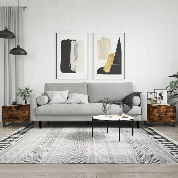 vidaXL Stoliki kawowe, 2 szt., przydymiony dąb, 50x50x40 cm