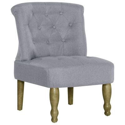 vidaXL Krzesła w stylu francuskim, 2 szt., jasnoszare, materiałowe
