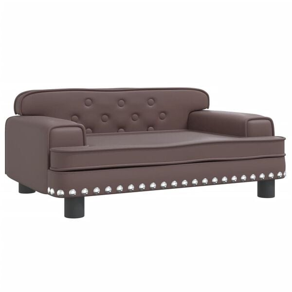 vidaXL Sofa dla dzieci, brązowa, 70x45x30 cm, sztuczna skóra