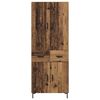 vidaXL Highboard Montowane na ścianie Stare drewno 69,5 x 34 x 180 cm