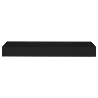 vidaXL Wisząca półka ścienna z szufladą, czarna, 80x25x8 cm