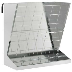 vidaXL Skrzynka na siano srebrny 71 x 33 x 70 cm 5 kg Stal ocynkowana