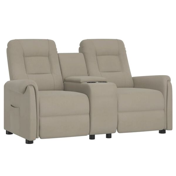 vidaXL Rozkładany fotel masujący z uchwytem, 2-os., jasnoszary