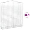 vidaXL Kosze gabionowe, 2 szt, 200x50x220/240 cm, galwanizowane żelazo