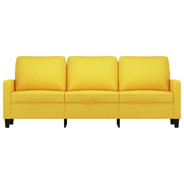 vidaXL Sofa 3-osobowa, jasnoż&oacute;łta, 180 cm, tapicerowana tkaniną