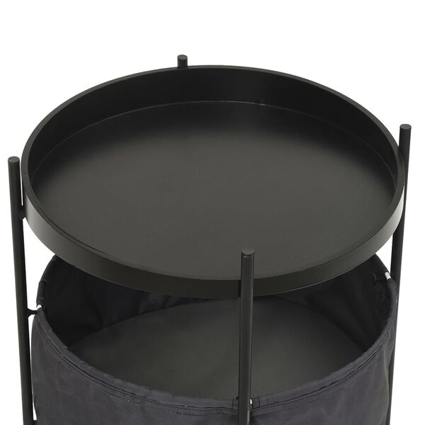 vidaXL Stolik boczny z koszem, 40x40x45,5 cm, szary