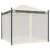 vidaXL Altanka ze ścianami z siatki, kremowa, 2,93x2,93 m, stal