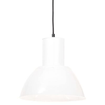 vidaXL Lampa wisząca, 25 W, biała, okrągła, 28,5 cm, E27