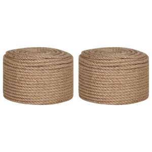 vidaXL Lina jutowa 2 szt. 2 mm 100 m naturalny 100% juta Tossa