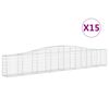 vidaXL Kosze gabionowe, 15 szt, 400x30x60/80 cm, galwanizowane żelazo