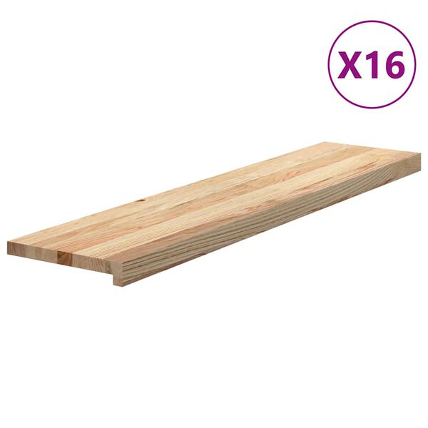 vidaXL Stopnie schodowe, 16 szt. surowe 110x30x2cm lite drewno dębowe