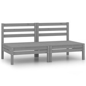 vidaXL 2-osobowa sofa ogrodowa, szara, lite drewno sosnowe
