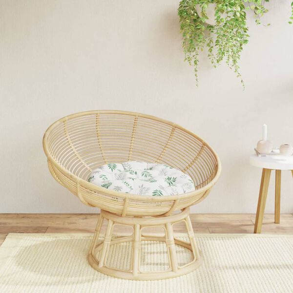 vidaXL Okrągła poduszka, wz&oacute;r w liście, &Oslash; 60 x 11 cm, tkanina Oxford