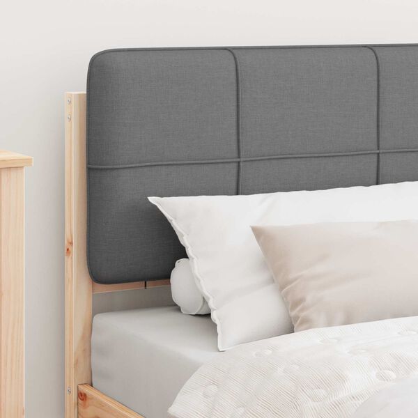 vidaXL Ramka ł&oacute;żka z tapicerowanym wezgłowiem Jasnoszary 100 x 200 cm