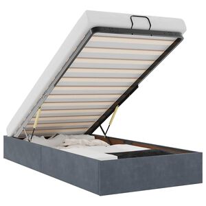 vidaXL Rama ł&oacute;żka otomana bez materaca, szara, 90x200 cm, aksamit