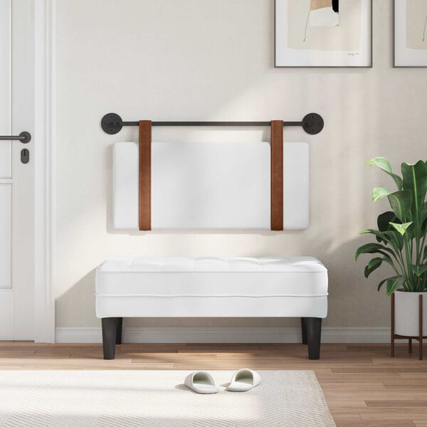 vidaXL Wisząca Głowa Gładki Biały 90 x 55 x 5 cm Antyczny PU