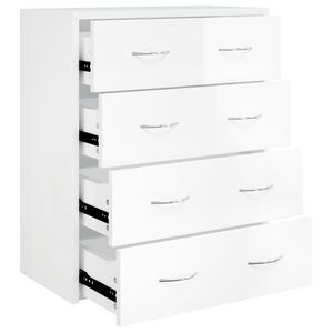 vidaXL Komoda z 4 szufladami, 60x 30,5 x71 cm, biały o wysokim połysku