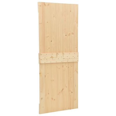 vidaXL Drzwi przesuwne z osprzętem, 100x210 cm, lite drewno sosnowe