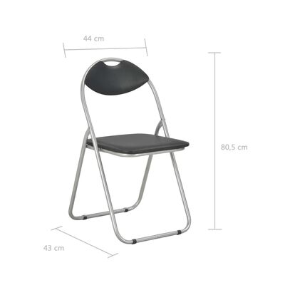 vidaXL Składane krzesła jadalniane, 4 szt., czarne, sztuczna skóra