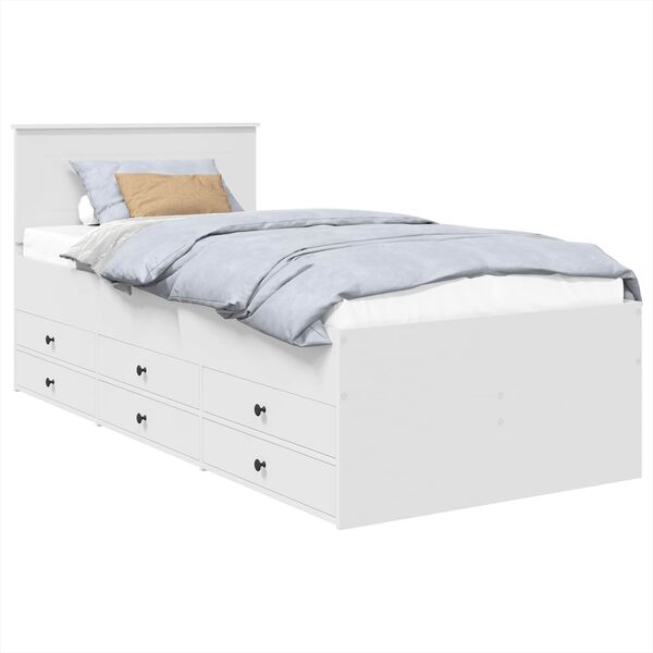 vidaXL Ł&oacute;żko dzienne z szufladą Biały i czarny 90 x 200 cm