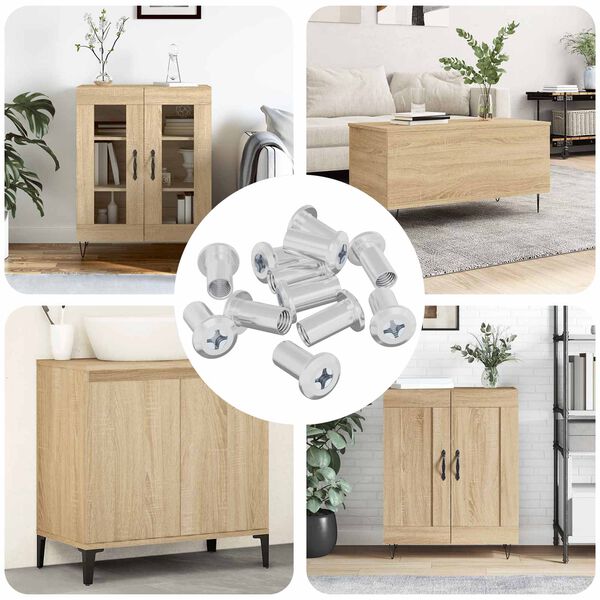 vidaXL Nakretka Zamkowa 12 pcs Nikiel M6 x 15 mm Stal