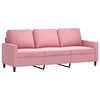 vidaXL 3-osobowa sofa z podn&oacute;żkiem, r&oacute;żowa, 180 cm, aksamitem