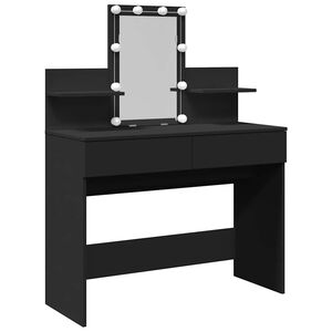 vidaXL Toaletka z oświetleniem LED, czarna, 100x40x130 cm