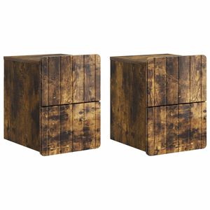 vidaXL Wisząca Szafka Nocna 2 szt. Dąb wędzony 33 x 34,5 x 43 cm