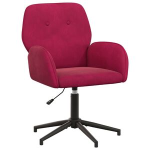 vidaXL Obrotowe krzesło biurowe 54 x 55 x 90 cm Czerwone wino Welur