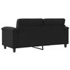 vidaXL Sofa 2-osobowa, czarna, 140 cm, tapicerowana mikrofibrą