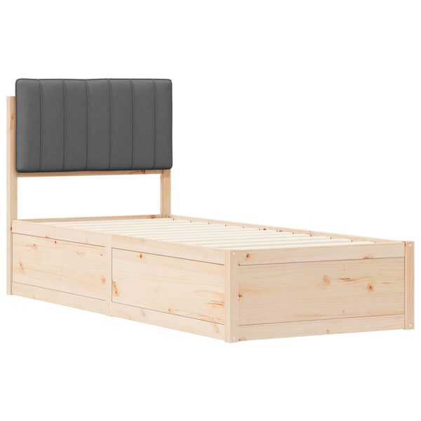 vidaXL Ramka ł&oacute;żka z tapicerowanym wezgłowiem Ciemnoszary 80 x 200 cm