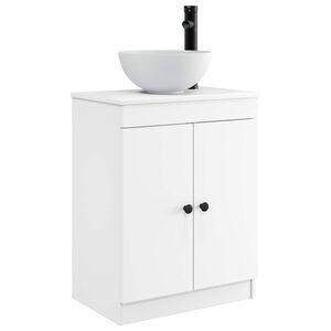 vidaXL Toaleta z umywalką Biały 54 x 35 x 83 cm Drewno inżynieryjne