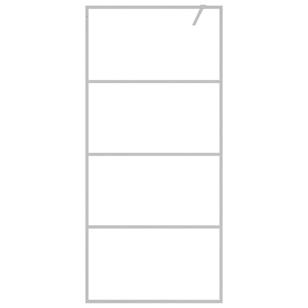 vidaXL Ścianka prysznicowa srebrna, 90x195 cm, przezroczyste szkło ESG