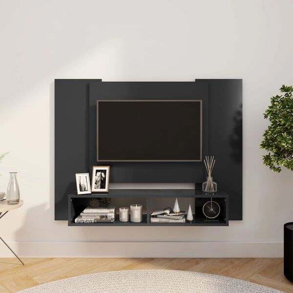 vidaXL Wisząca szafka pod TV, szara, 120x23,5x90 cm