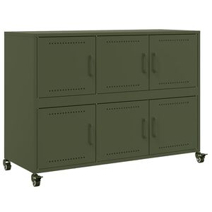 vidaXL Szafka, oliwkowa, 100,5x39x72 cm, stal