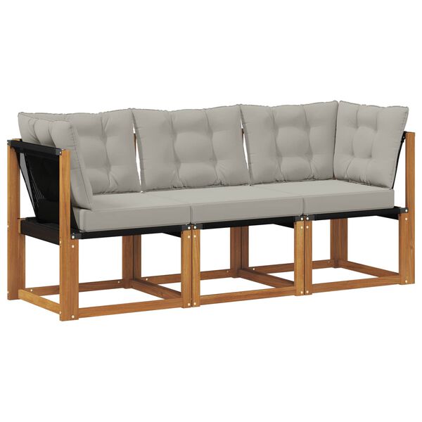vidaXL Modułowa sofa na zewnątrz z poduszką 3 Sztuka Naturalny