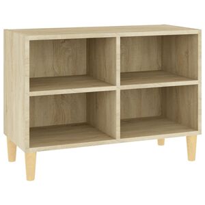 vidaXL Szafka TV z drewnianymi n&oacute;żkami, dąb sonoma, 69,5x30x50 cm