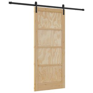 vidaXL Drzwi przesuwne naturalny 86 x 198,5 cm Lite drewno sosnowe