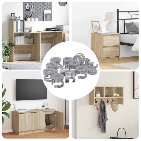 vidaXL Nakładki z zamkiem motylkowym 12 pcs Srebrny 15 x 11,5 mm Metal