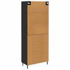 vidaXL Highboard 2 pcs Czarny dąb Drewno inżynieryjne i szkło
