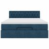 vidaXL Rama ł&oacute;żka otomana z materacem, niebieska, 140x200cm, aksamit