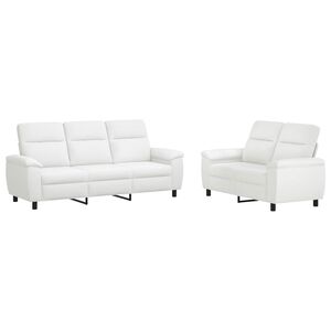 vidaXL Zestaw Sof 2 pcs Biały tkanina