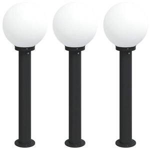 vidaXL Słupki oświetleniowe 3 szt. 80 cm, czarne, IP44