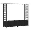 vidaXL Podniesione ł&oacute;żko z kratką i dachem Czarny 203 x 40 x 136 cm PP