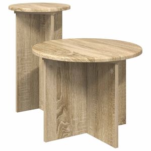 vidaXL Zestaw stolik&oacute;w bocznych 2 szt. dąb Sonoma &Oslash; 45 x 35 cm
