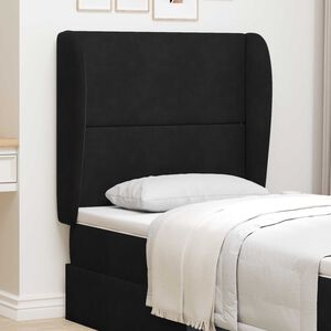 vidaXL Ucho Głowy Czarny 80 x 23 x 6 cm Aksamit